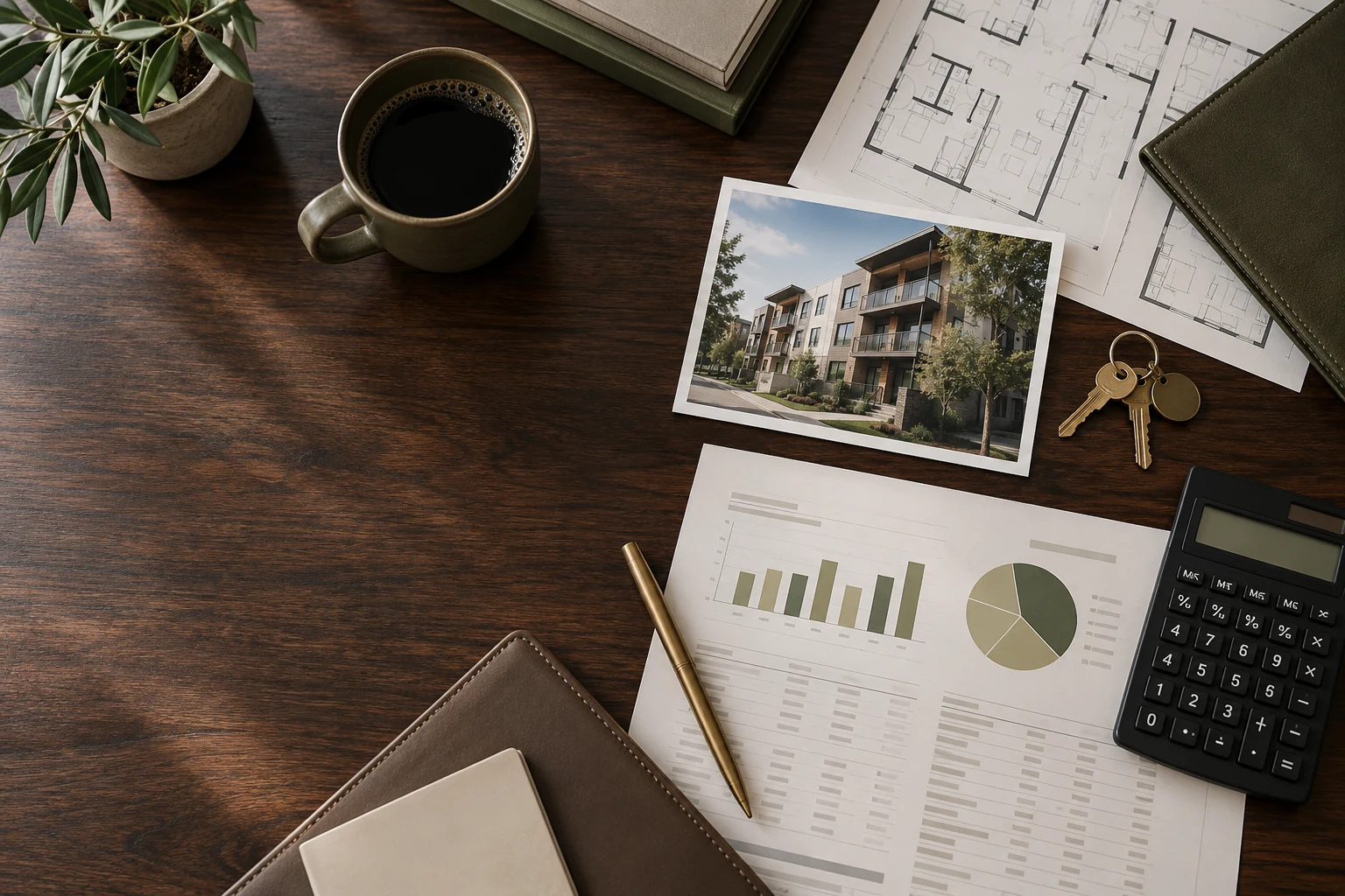 Multifamily operating records, floor plans and property documentation arranged for review